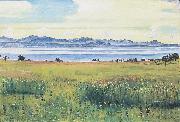 Ferdinand Hodler Der Genfersee von St Prex aus oil painting